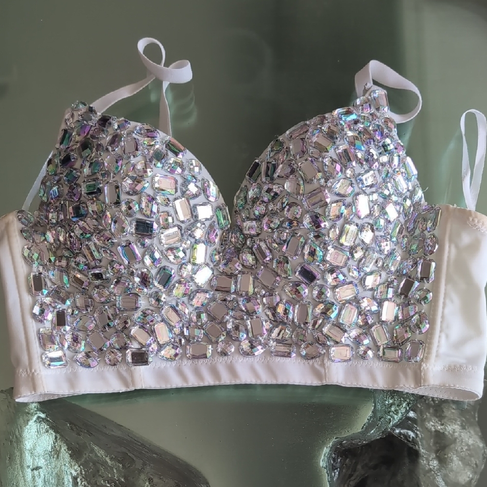 Embellished White Bralette